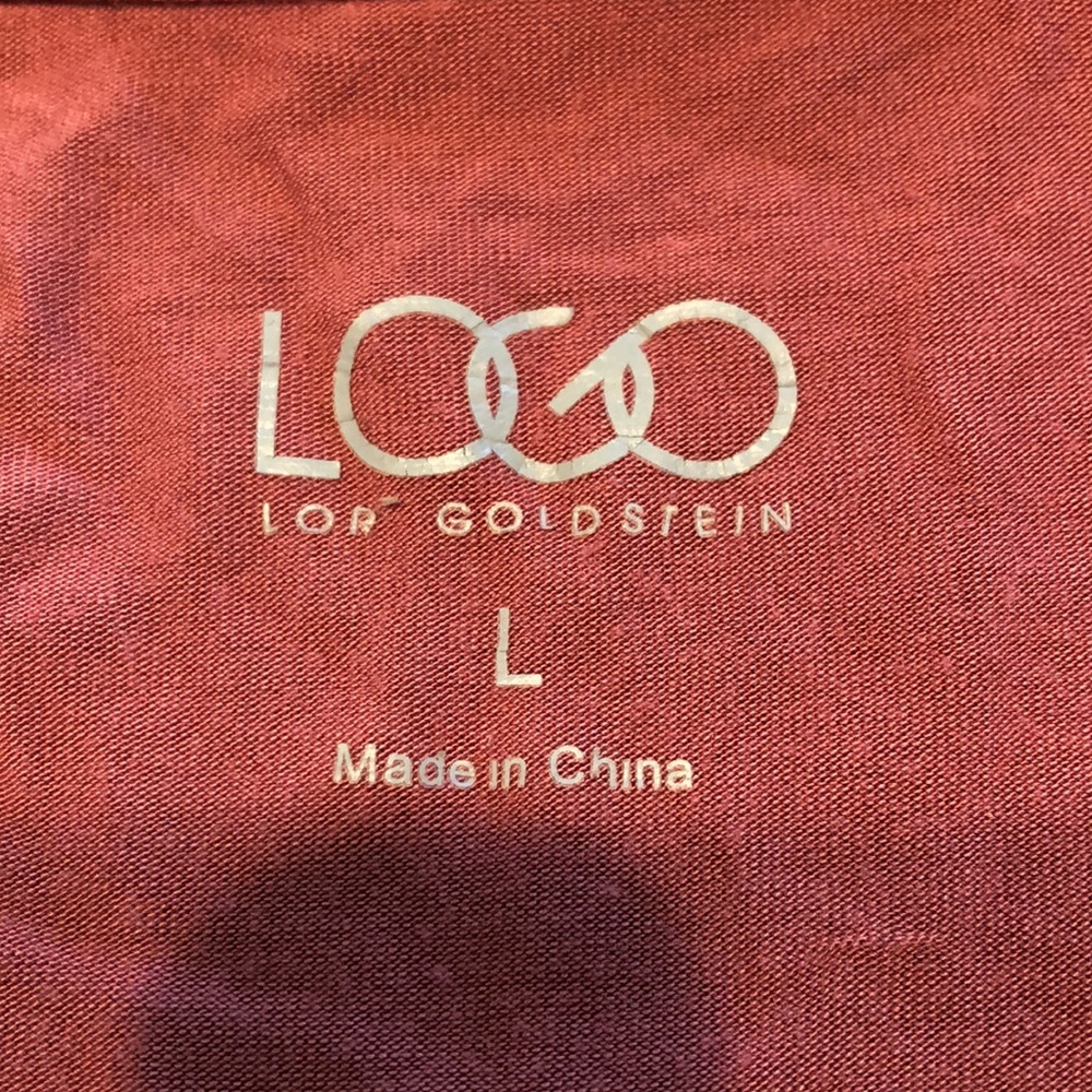 LOGO Open Front Cardigan Sweater Maroon Large - Picture 5 of 8